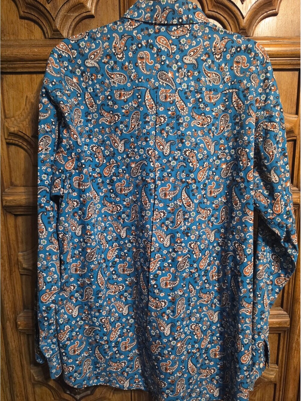 Cinch Blue Paisley & Floral Print Western Snap Shirt – Men's Size L - Picture 4 of 5